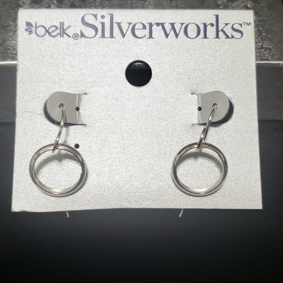 BelkSilverworks Silver Plated O Drop Earrings NWT - Picture 6 of 7